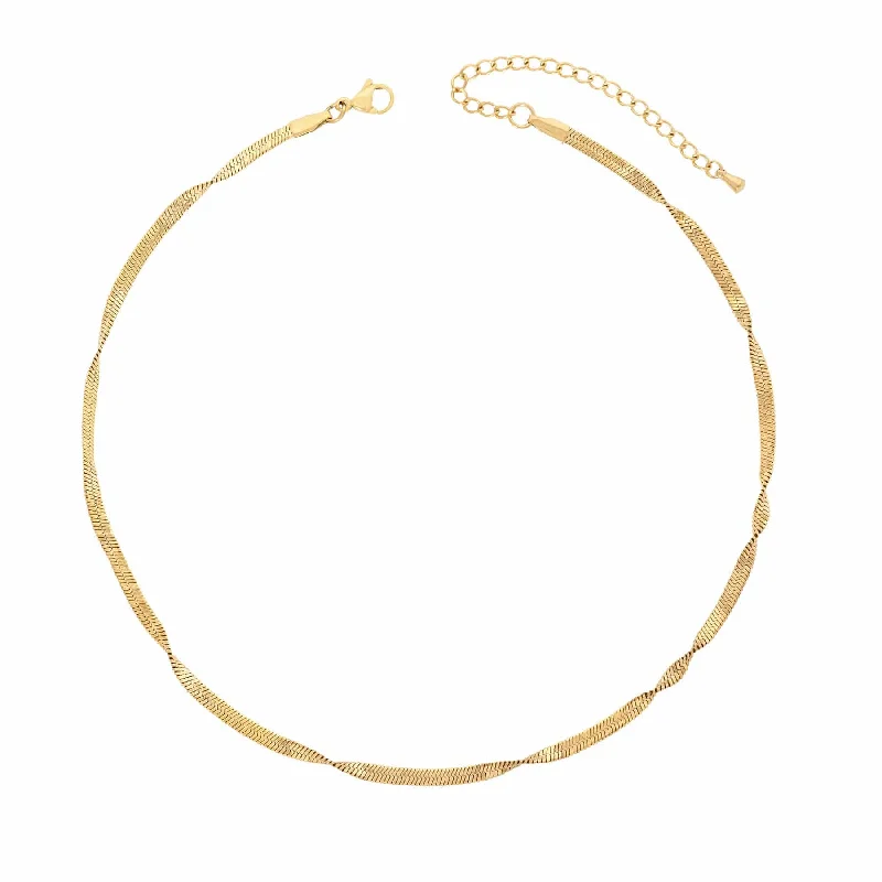 Gold Coin Necklace-Twist Choker