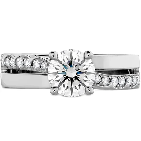 Wedding Ring Set for Women-Hearts On Fire Lorelei Single Cross Over Diamond Engagement Ring