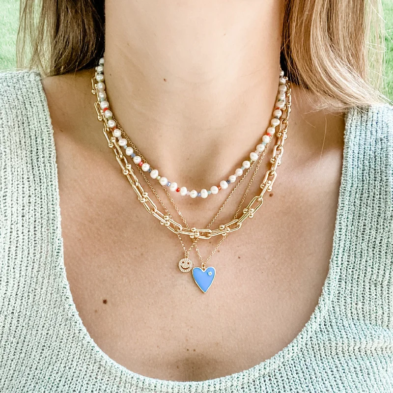 Blue Sapphire Necklace-Good Mood Layering Stack