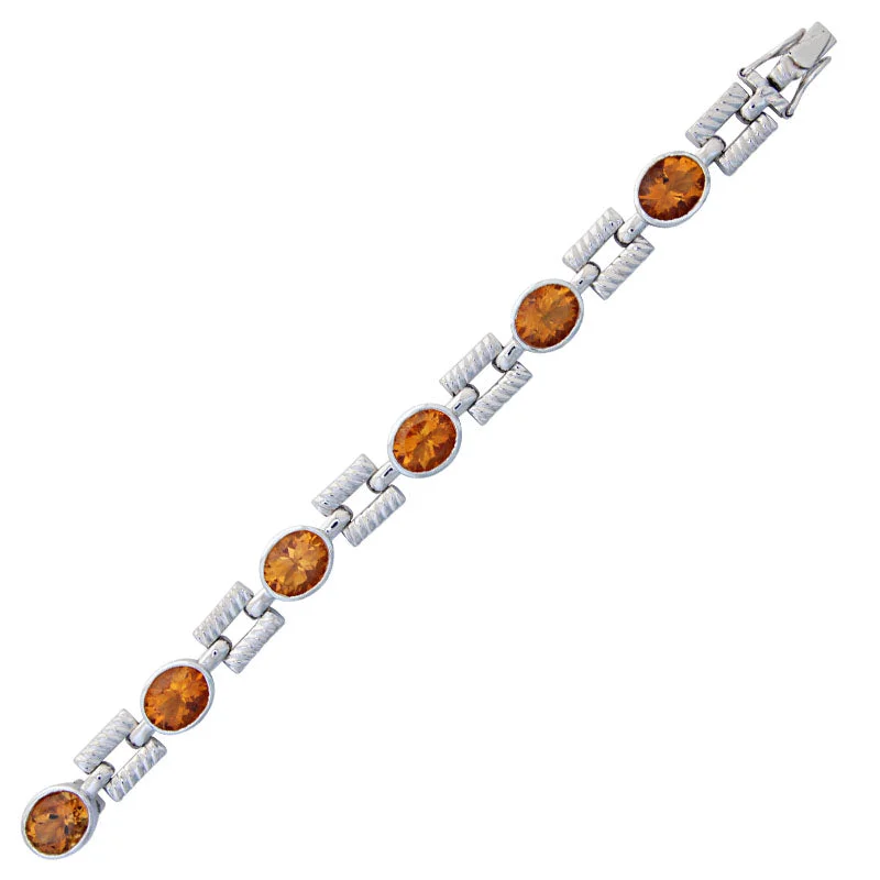 Bracelet with Silver Charms-Bracelet-Citrine