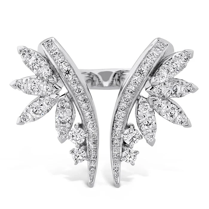 Trendy Stackable Rings-Hearts On Fire White Kites Crest Open Diamond Ring