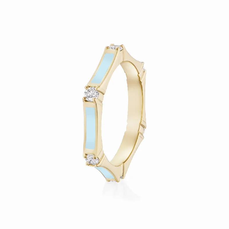 Pastel Blue / Yellow Gold