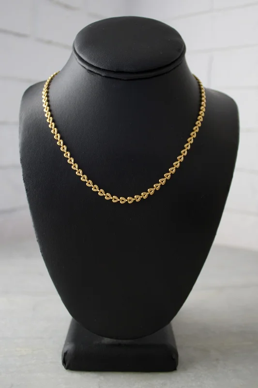 Fashion Jewelry Necklace-18K Heart Weave Necklace