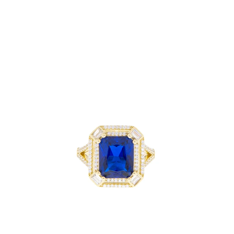 Men’s Rose Gold Ring-gold plated emerald cut cocktail ring