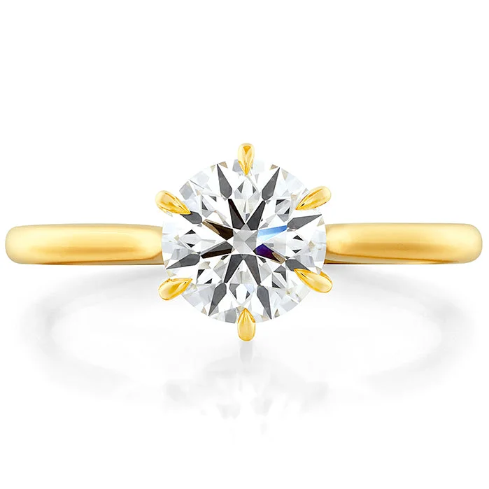 Simple Diamond Band-Hearts On Fire Camilla 6 Prong Diamond Engagement Ring