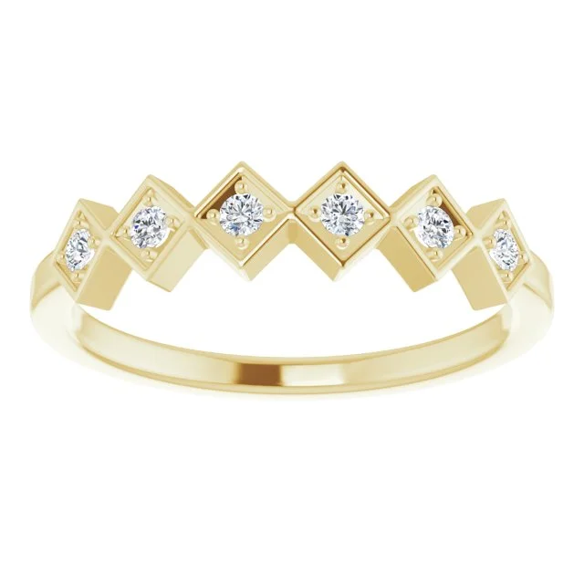 Customizable Gold Ring-Geo Stackable Ring