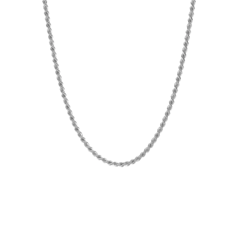 Black Diamond Necklace-Helix Chain Necklace Silver Adjustable 50-60cm/20-24'