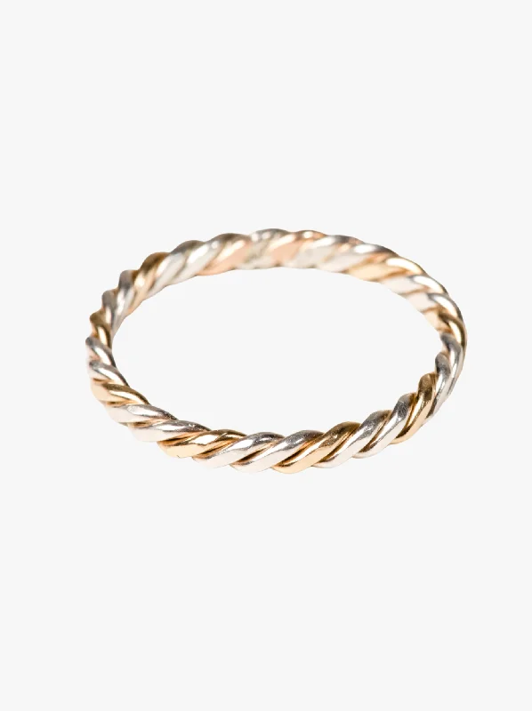 Handmade Gold Ring-Two-Tone Twist Ring