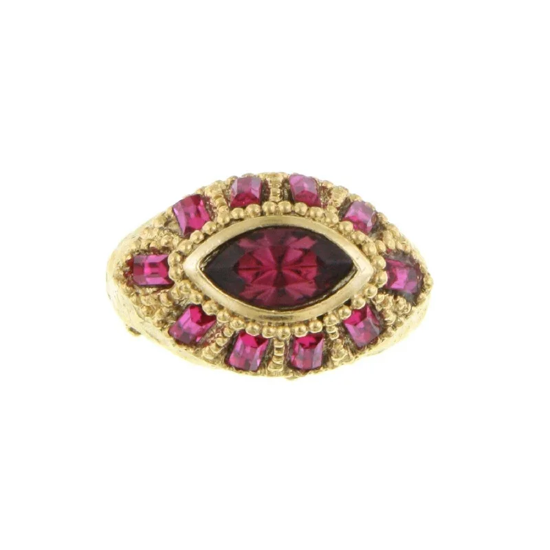 Unique Gemstone Ring-1928 Jewelry Amethyst And Fuchsia Austrian Crystal Ring