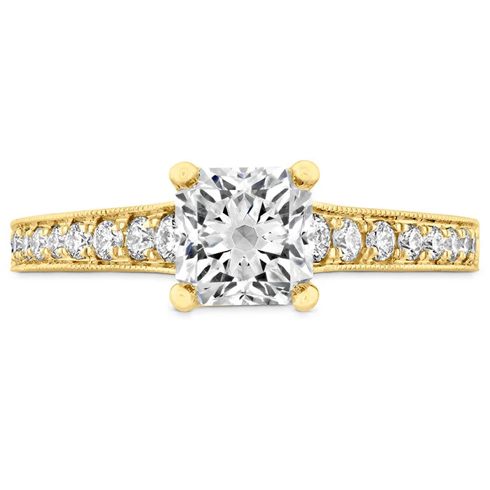 Gold Engagement Ring with Diamond-Hearts On Fire Liliana Milgrain Dream Diamond Engagement Ring