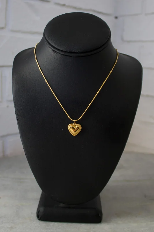 Classic Link Necklace-18K Heart Pendant Necklace