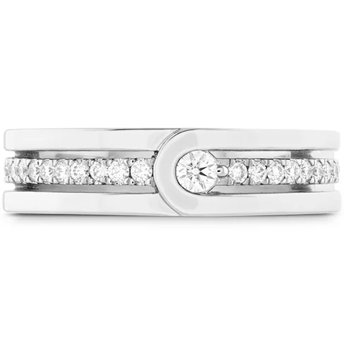 Simple Silver Ring for Women-Hearts On Fire Coupled Encompass Diamond Line Band