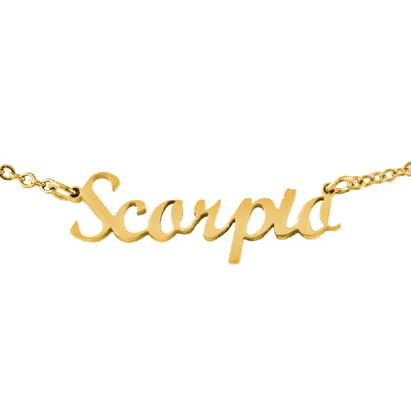 Vintage Pearl Necklace-Script Zodiac Choker Necklace