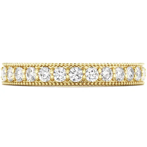 Luxury Wedding Band-Hearts On Fire Diamond Bar Milgrain Band