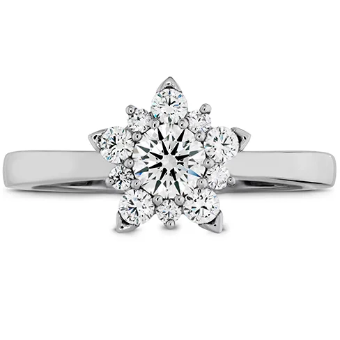 Diamond Ring for Women-Hearts On Fire Aerial Cluster Engagement Diamond Ring