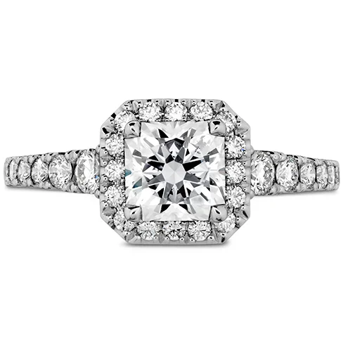 Trendy Stackable Rings-Hearts On Fire Transcend Premier Dream Halo Diamond Engagement Ring