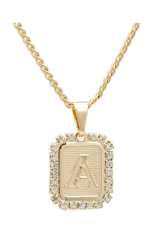 Ethnic Necklace for Women-Bracha Royal Initial Card Necklace