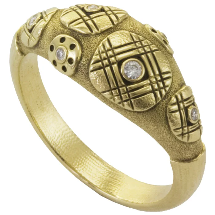 Customizable Gold Ring-Alex Sepkus Tartan Ring - R-164D