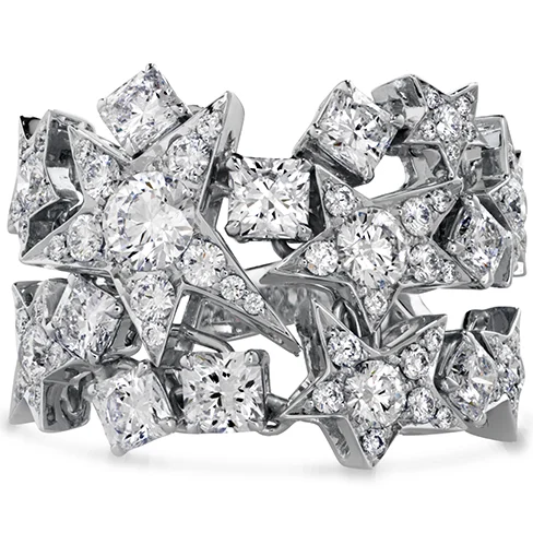 Platinum Diamond Ring-Hearts On Fire Illa Constellation Right Hand Diamond Ring