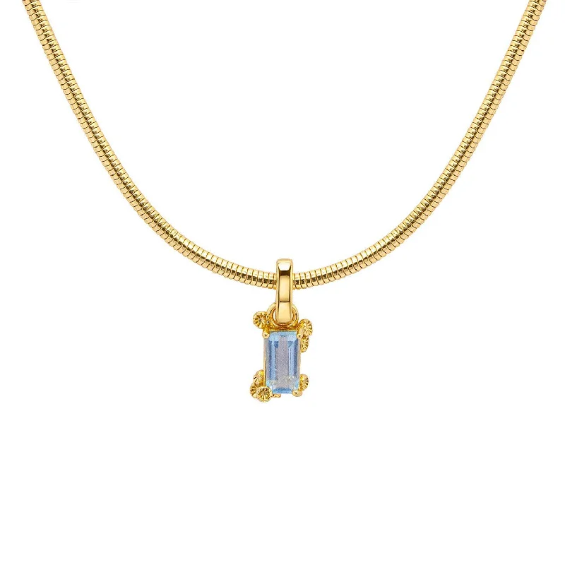 Crystal Pendant Chain Necklace-Seaside Serenity Pendant Necklace