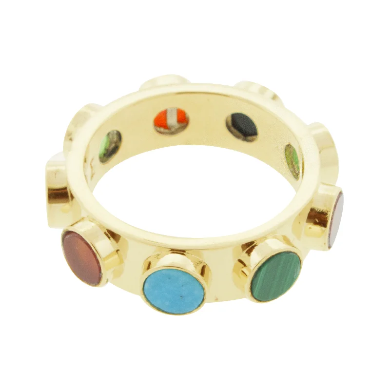 Men’s Customizable Ring-Multi Gemstone Circle Lego Ring