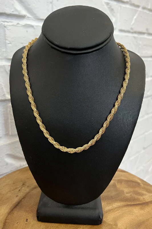 Nature Inspired Necklace-18K Lucy Twisted Gold Necklace