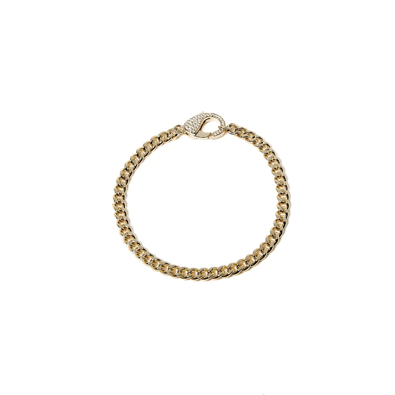 Simple Pearl Bracelet-THE CUBAN LINK ICED OUT LOCK BRACELET