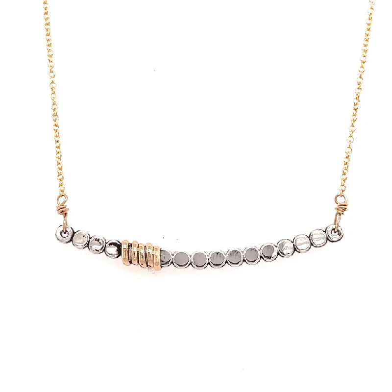 Elegant Gold Necklace-Long Bead Bar Necklace (N1147)