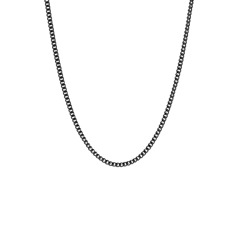 Adjustable Necklace-Minimal Chain Necklace Black Adjustable 50-60cm/20-24'