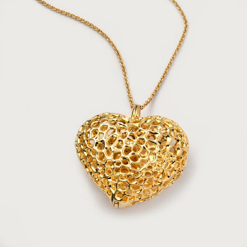 Bold Crystal Necklace-Amore Heart Necklace