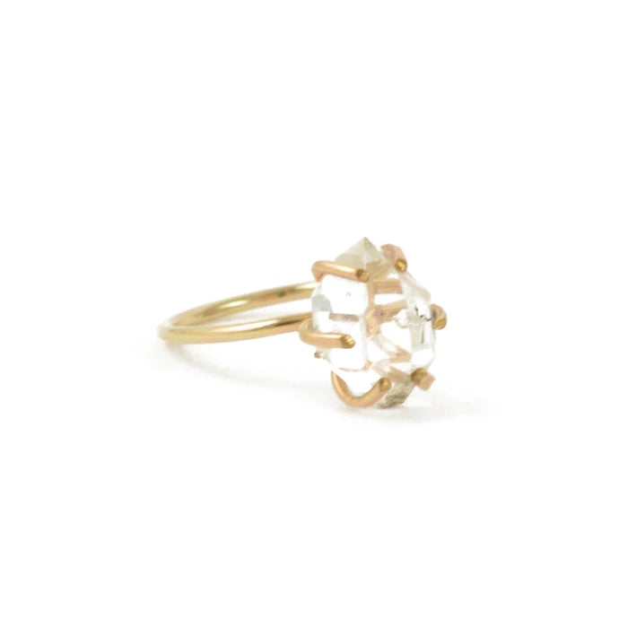 Personalized Promise Ring-Herkimer Diamond Cocktail Ring by Land of Salt