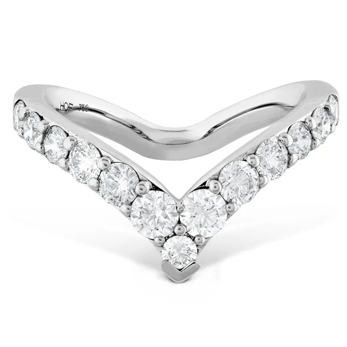 Wedding Ring Set for Women-Hearts On Fire Triplicity Single Pointed Diamond Ring