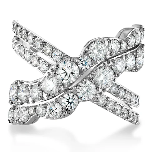 Classic Wedding Band Set-Hearts On Fire Lorelei Diamond Cross Over Ring