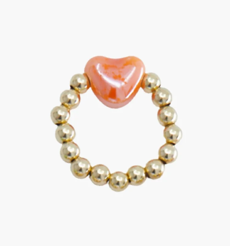 Large Gemstone Ring-Orange Sweetheart Ring