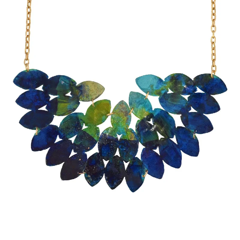 Gold Link Necklace-Ocean Ombre Kiketta Necklace