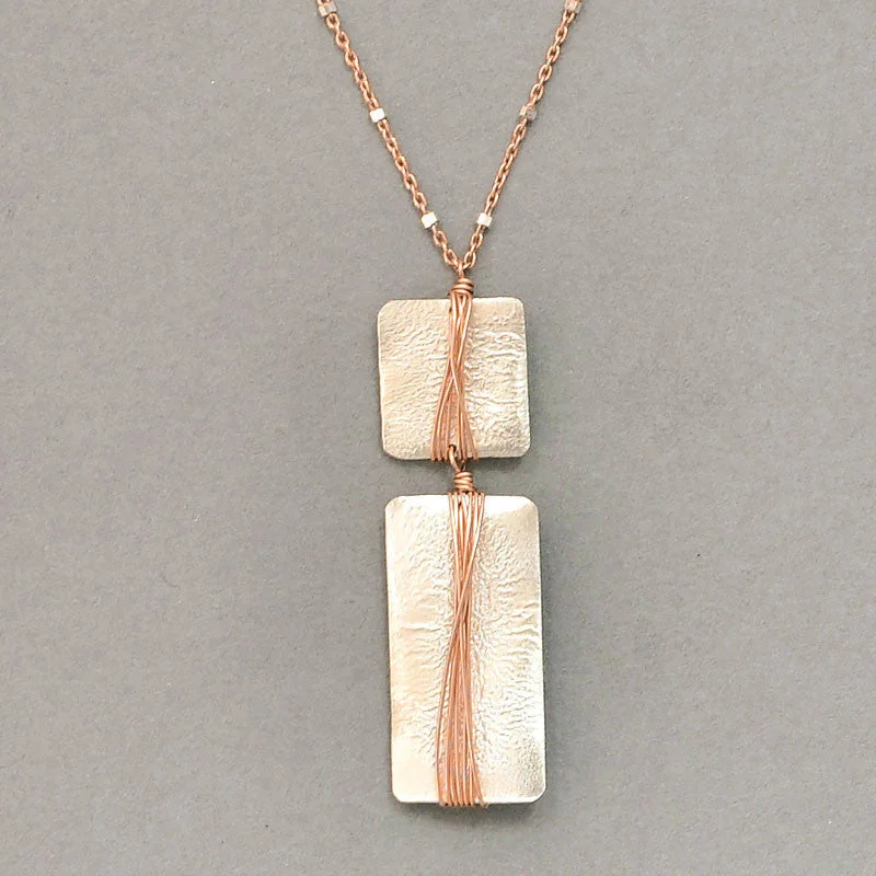 Multi-Layer Necklace-Funky Rectangle and Square Necklace  (N584MR)