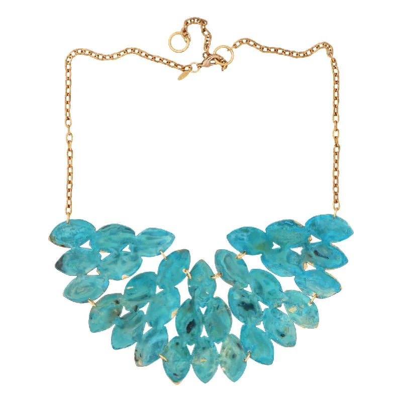 Gold Necklace for Party-Verdigris Kiketta Necklace