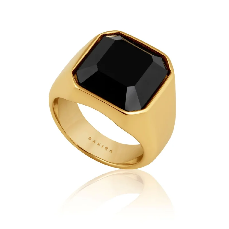 Gold Cocktail Ring-Ora Onyx Ring